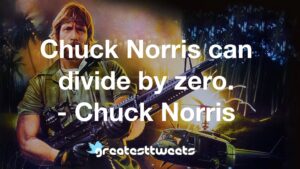 Chuck Norris can divide by zero. - Chuck Norris