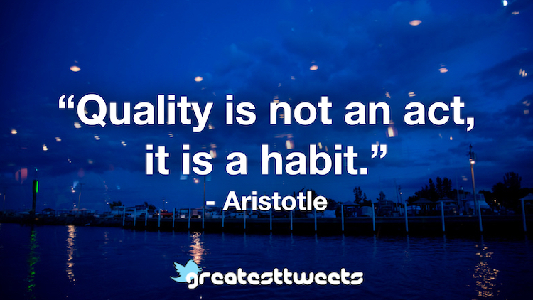 “Quality is not an act, it is a habit.” - Aristotle.001